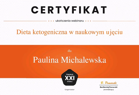 Certyfikat – Dieta ketogeniczna w naukowym ujęciu