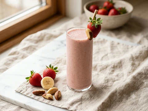 Shake truskawkowo-bananowy – zdrowy posiłek z jadłospisu