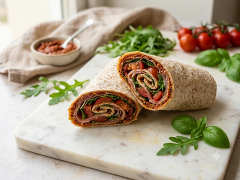 Tortilla z szynką parmeńską i pesto – zdrowy posiłek z jadłospisu